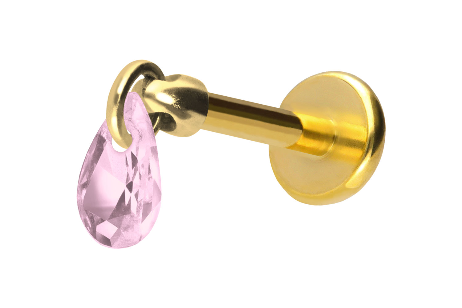 Titan Labret mit Push Fit KRISTALLTROPFEN | GO = Goldfarben | 1 | 9 | RS = Rosa | PFT5062_[289534]